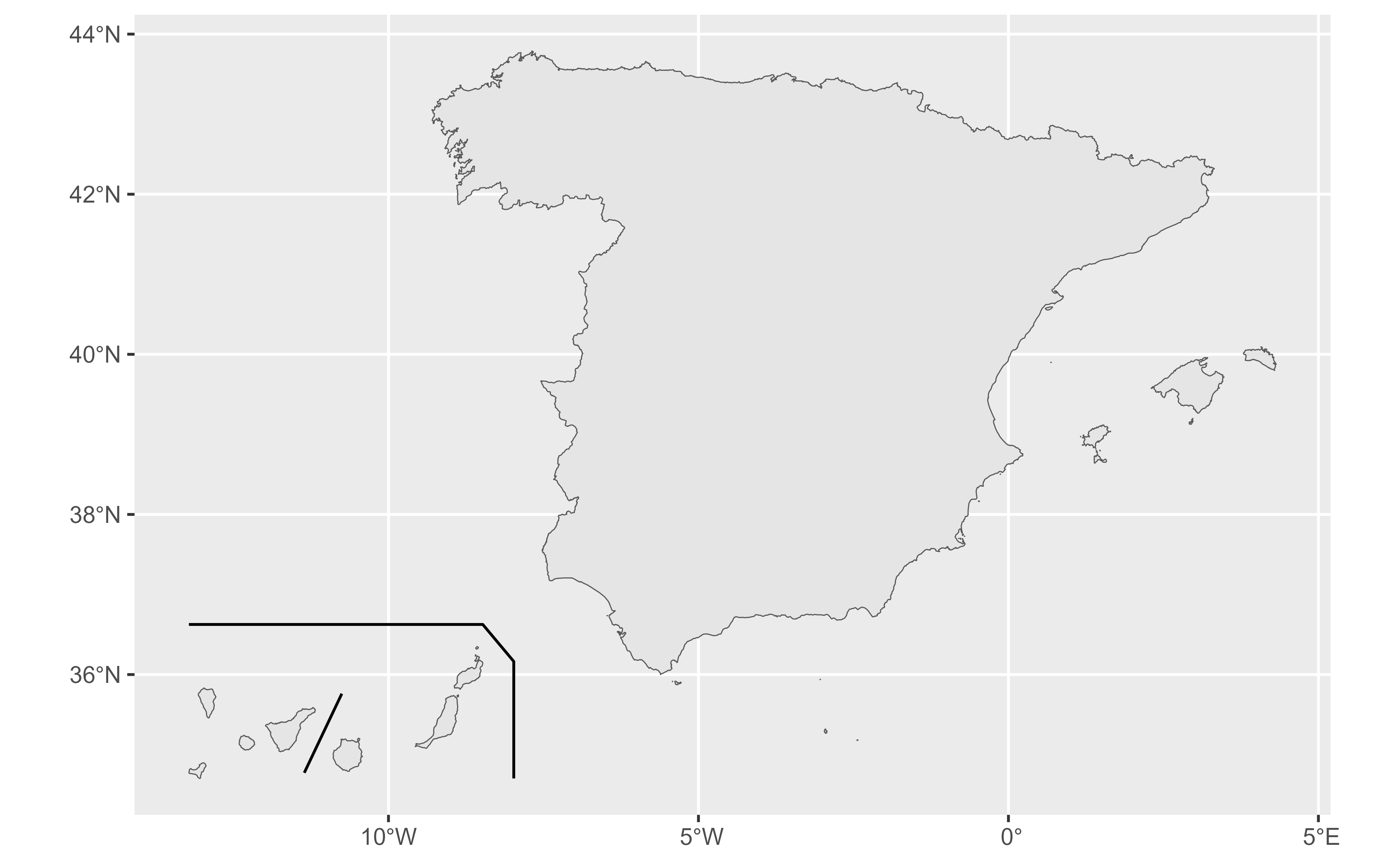 Mapa de España con Canarias desplazadas