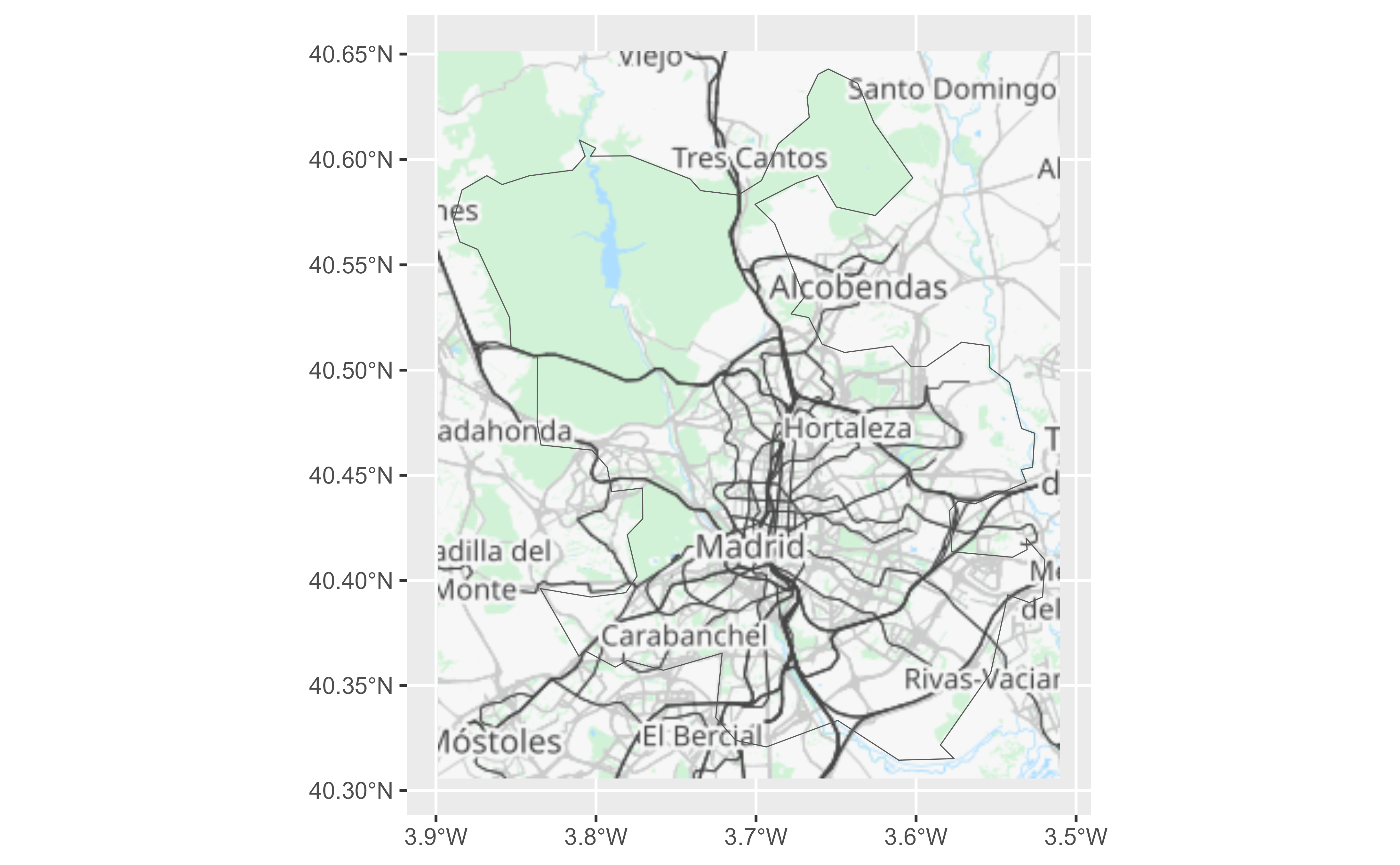 Example of base map using ThunderForest